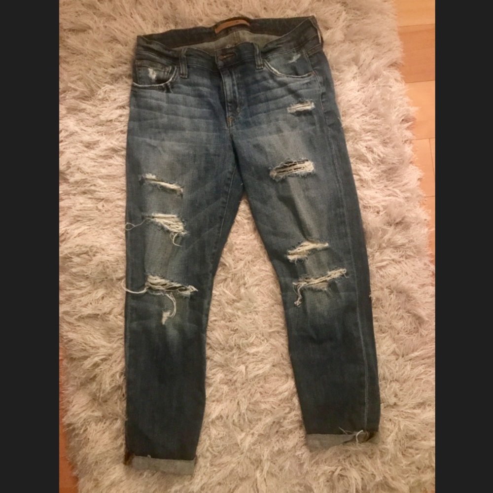 Joe's distressed jeans.